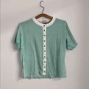 Green striped shirt